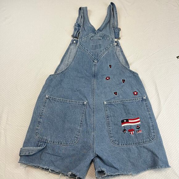 American Flag Carpenter Shortalls Small Y2K - Picture 4 of 7